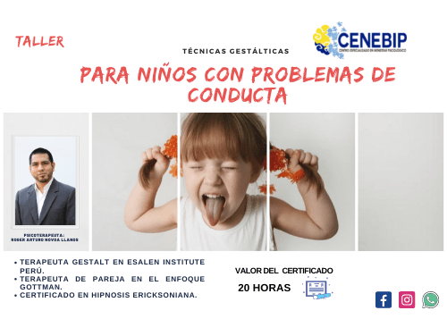 TALLER: «TÉCNICAS GESTÁLTICAS PARA NIÑOS CON PROBLEMAS DE CONDUCTA»