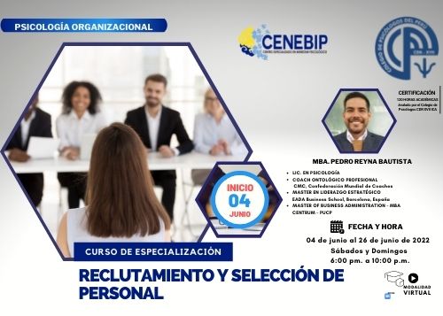 CURSO DE ESPECIALIZACIÓN: RECLUTAMIENTO Y SELECCIÓN DE PERSONAL